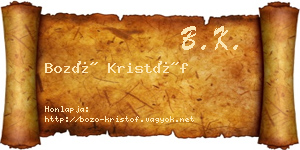 Bozó Kristóf névjegykártya