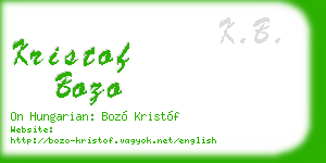 kristof bozo business card